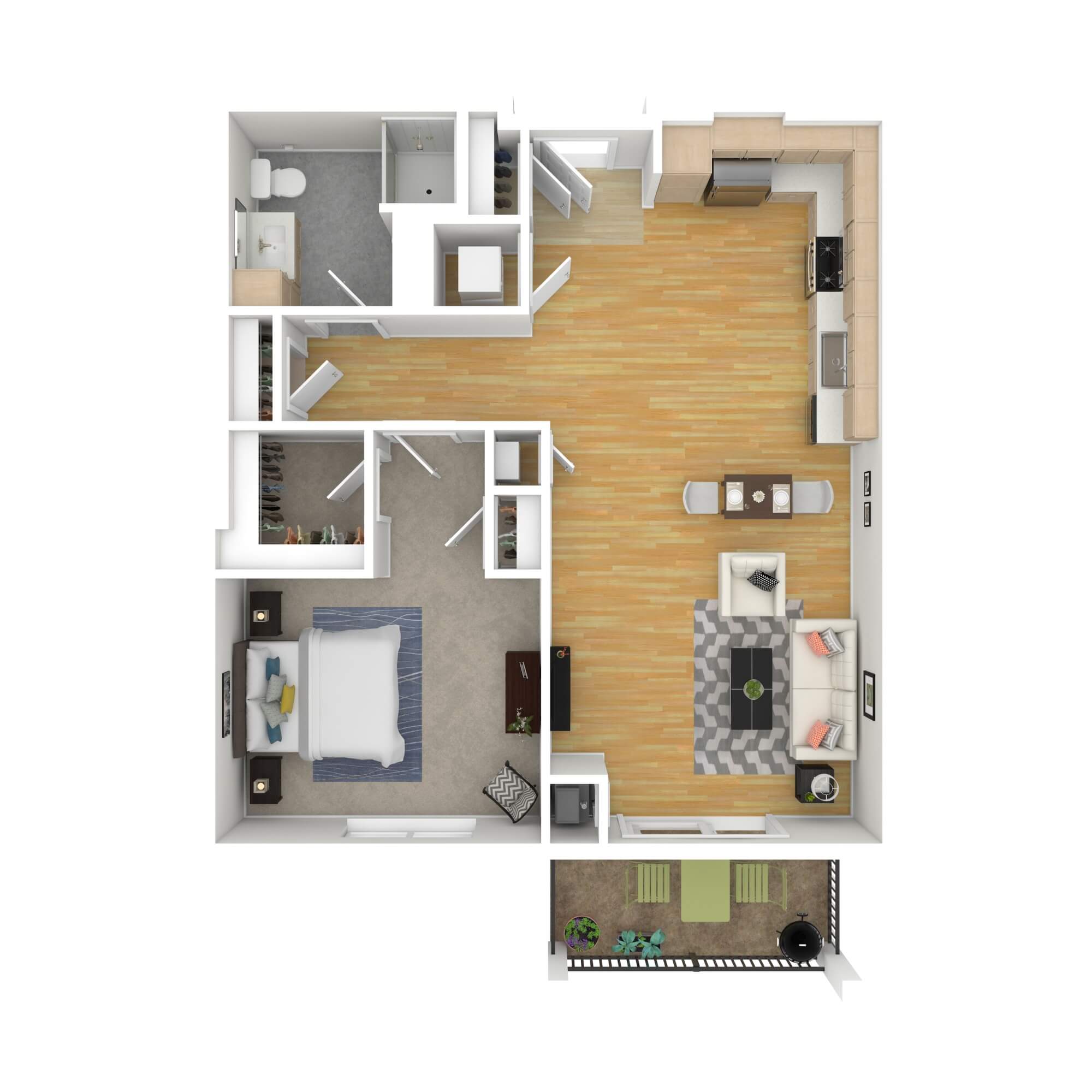 Floorplan layout for apartment style 1C
