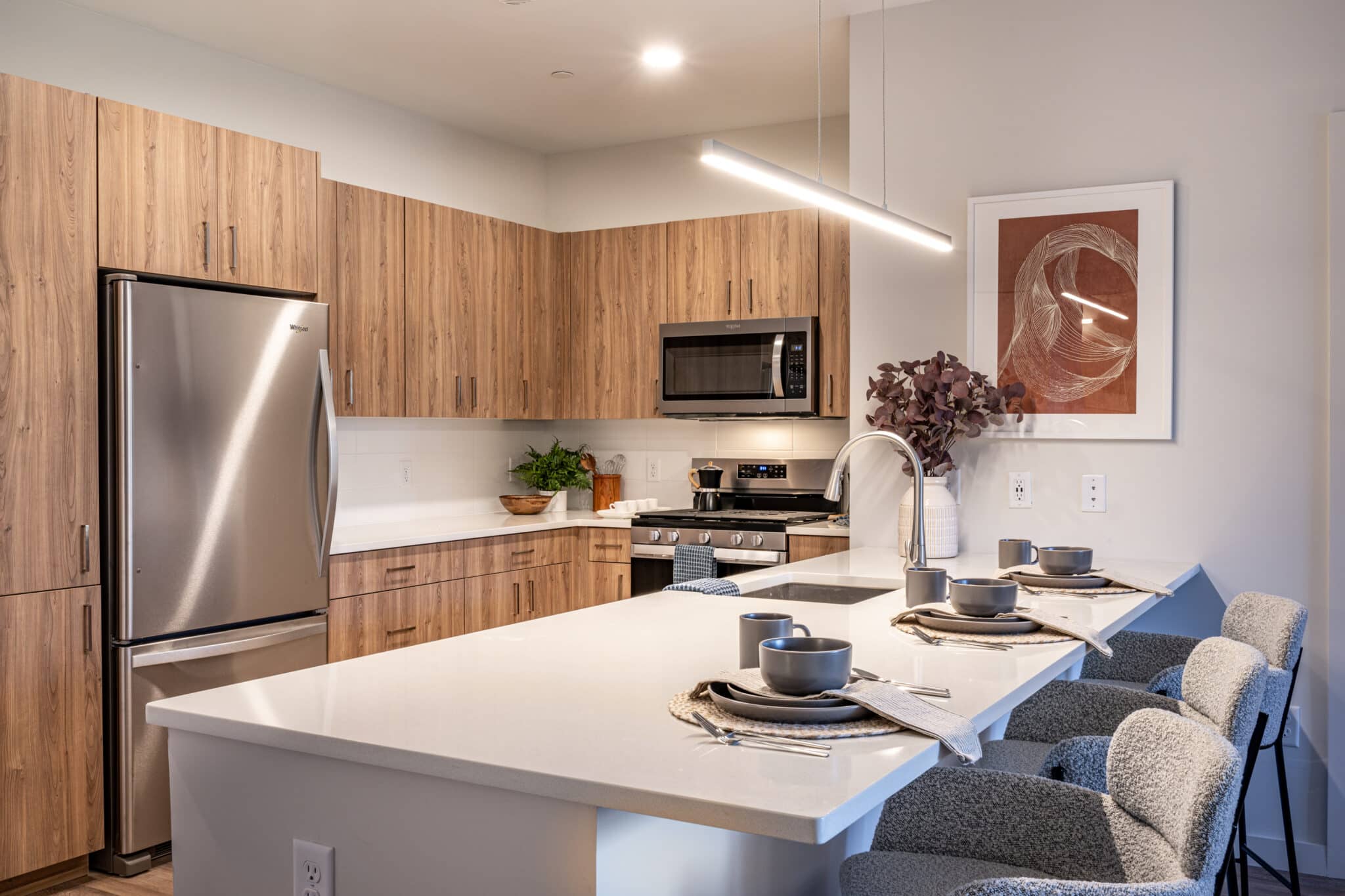 Kitchen with kitchen islands in Sudbury, MA