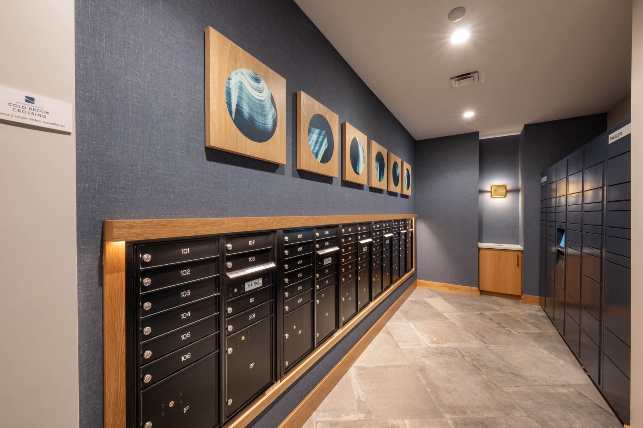 Mail area at Cold Brook Crossing